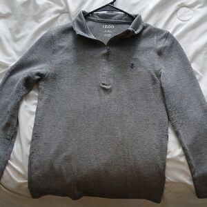 Izod Youth Men's Gray Quarterzip Sweater